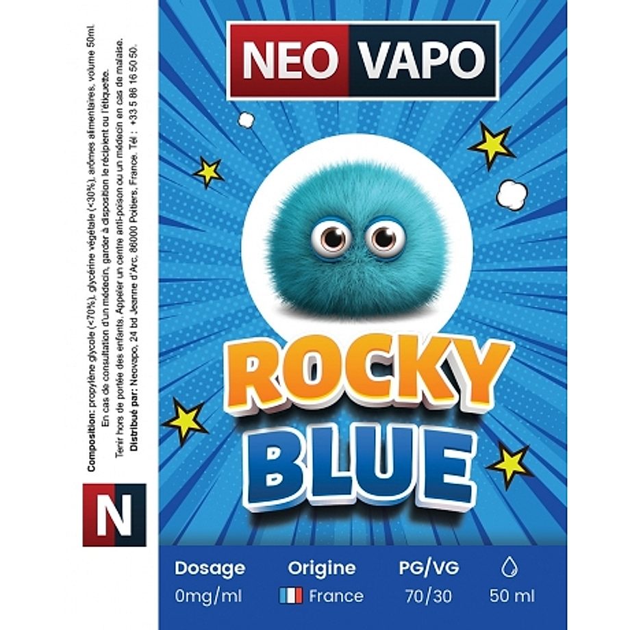 E-liquide Rocky blue 50ml, frais et fruité E-liquide Rocky blue 50ml, frais et fruité