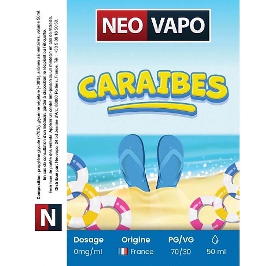 E-liquide Caraibes 50ml, fruité E-liquide Caraibes 50ml, fruité