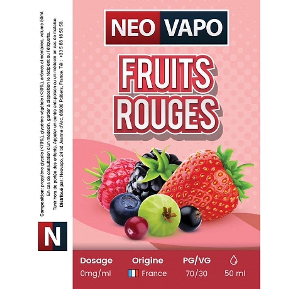 E-liquide Fruits rouges 50ml, le plein de fruit E-liquide Fruits rouges 50ml, le plein de fruit