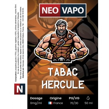 E-liquide Tabac hercule 50ml, tabac blond americain