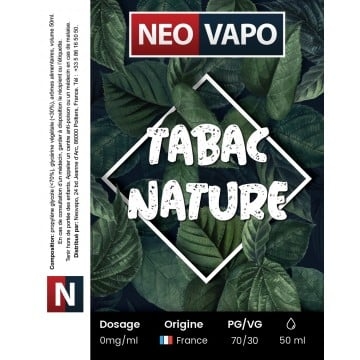E-liquide Tabac nature 50ml, tabac blond