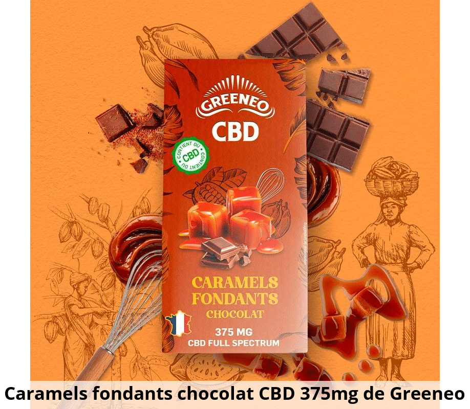 Caramels fondants chocolat CBD 375mg à 22.90 € - Greeneo