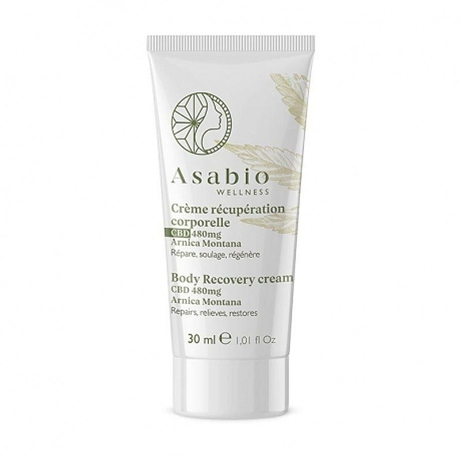 Crème récupération corporelle CBD 30ml 480mg Asabio Crème récupération corporelle CBD 30ml 480mg Asabio