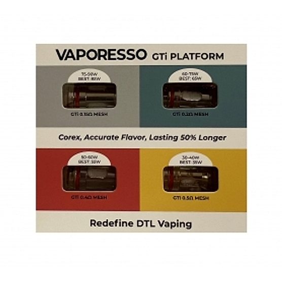 Pack résistances GTi mesh Vaporesso Pack résistances GTi mesh Vaporesso