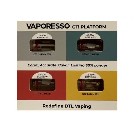 Pack résistances GTi mesh Vaporesso Pack résistances GTi mesh Vaporesso