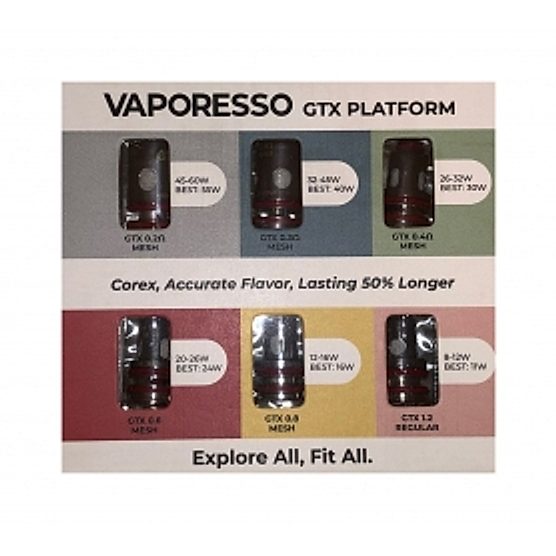 Pack résistances GTX Vaporesso Pack résistances GTX Vaporesso