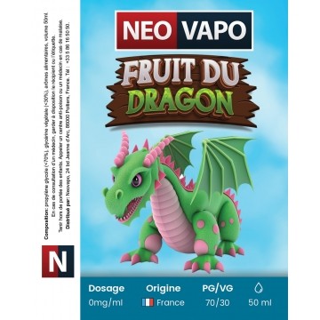 E-liquide Fruit du dragon 50ml etiquette