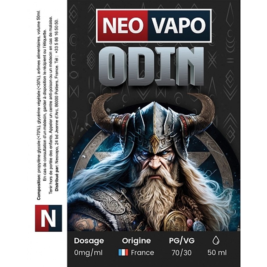 E-liquide Odin 50ml etiquette E-liquide Odin 50ml etiquette