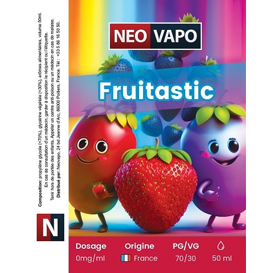 E-liquide Fruitastic 50ml etiquette E-liquide Fruitastic 50ml etiquette