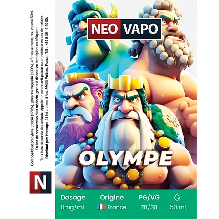 E-liquide Olympe 50ml etiquette E-liquide Olympe 50ml etiquette