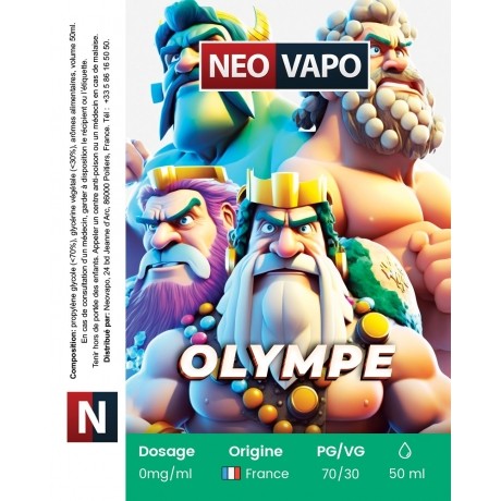 E-liquide Olympe 50ml etiquette