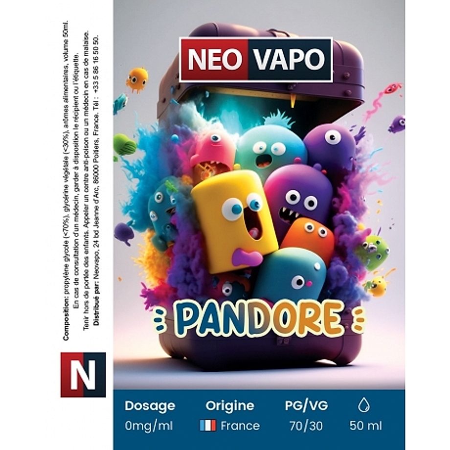 E-liquide Pandore 50ml etiquette E-liquide Pandore 50ml etiquette