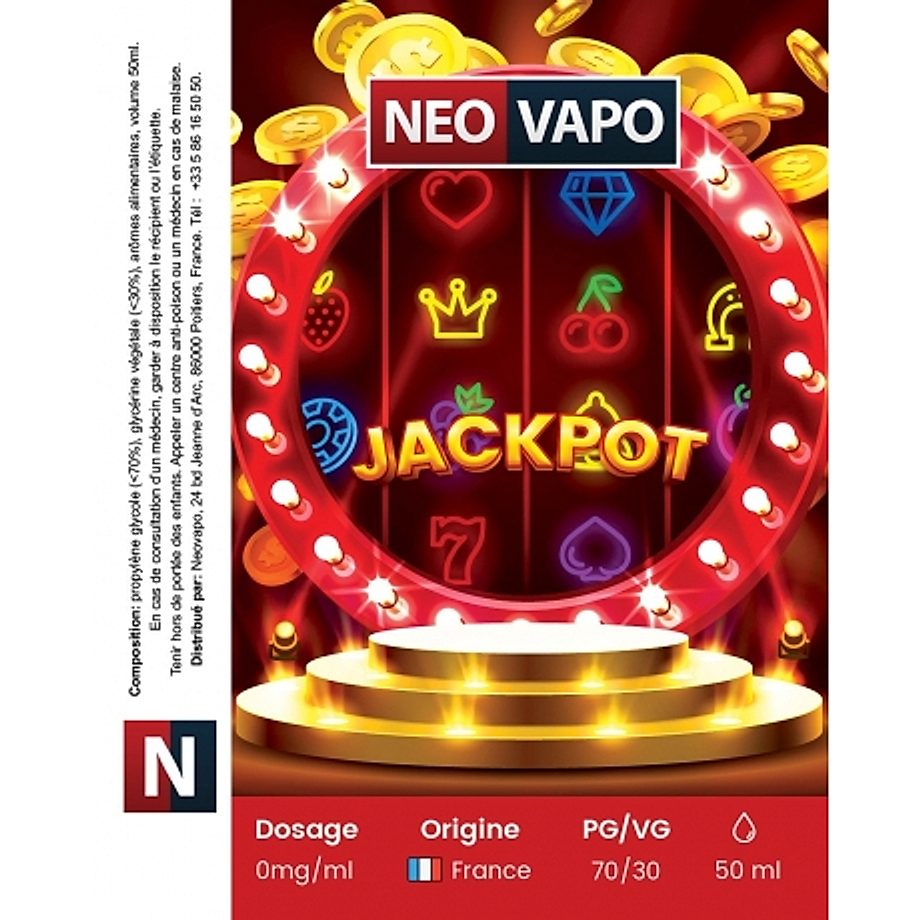E-liquide Jackpot 50ml etiquette E-liquide Jackpot 50ml etiquette