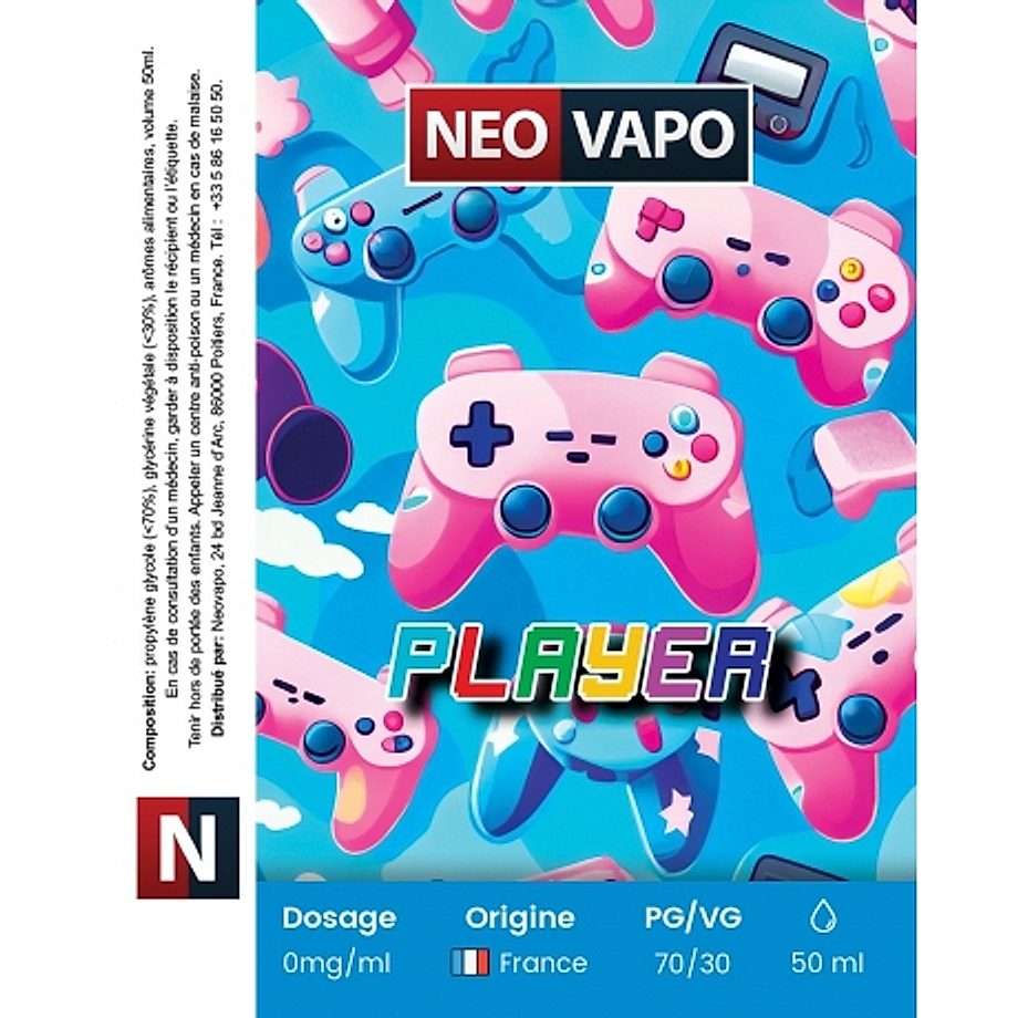 E-liquide Player 50ml etiquette E-liquide Player 50ml etiquette