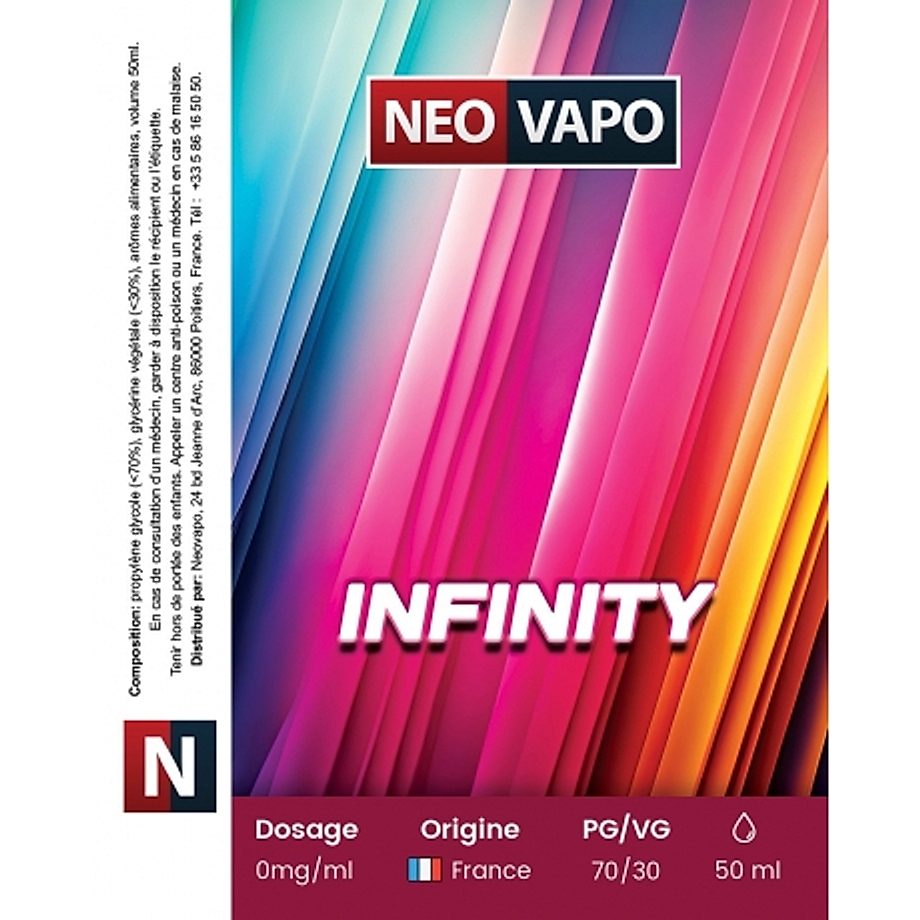 E-liquide Infinity 50ml etiquette E-liquide Infinity 50ml etiquette