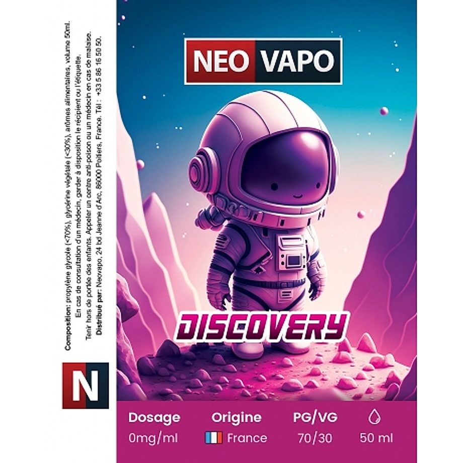 E-liquide Discovery 50ml etiquette E-liquide Discovery 50ml etiquette