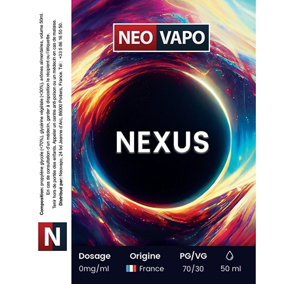 E-liquide Nexus 50ml etiquette E-liquide Nexus 50ml etiquette