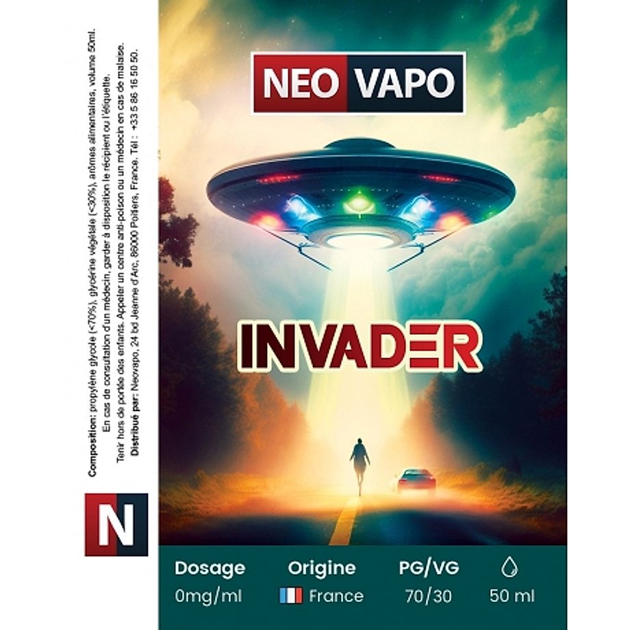 E-liquide Invader 50ml etiquette E-liquide Invader 50ml etiquette