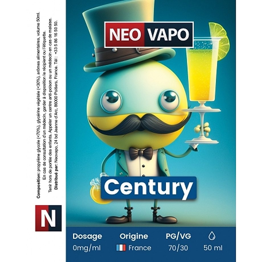E-liquide Century 50ml etiquette E-liquide Century 50ml etiquette