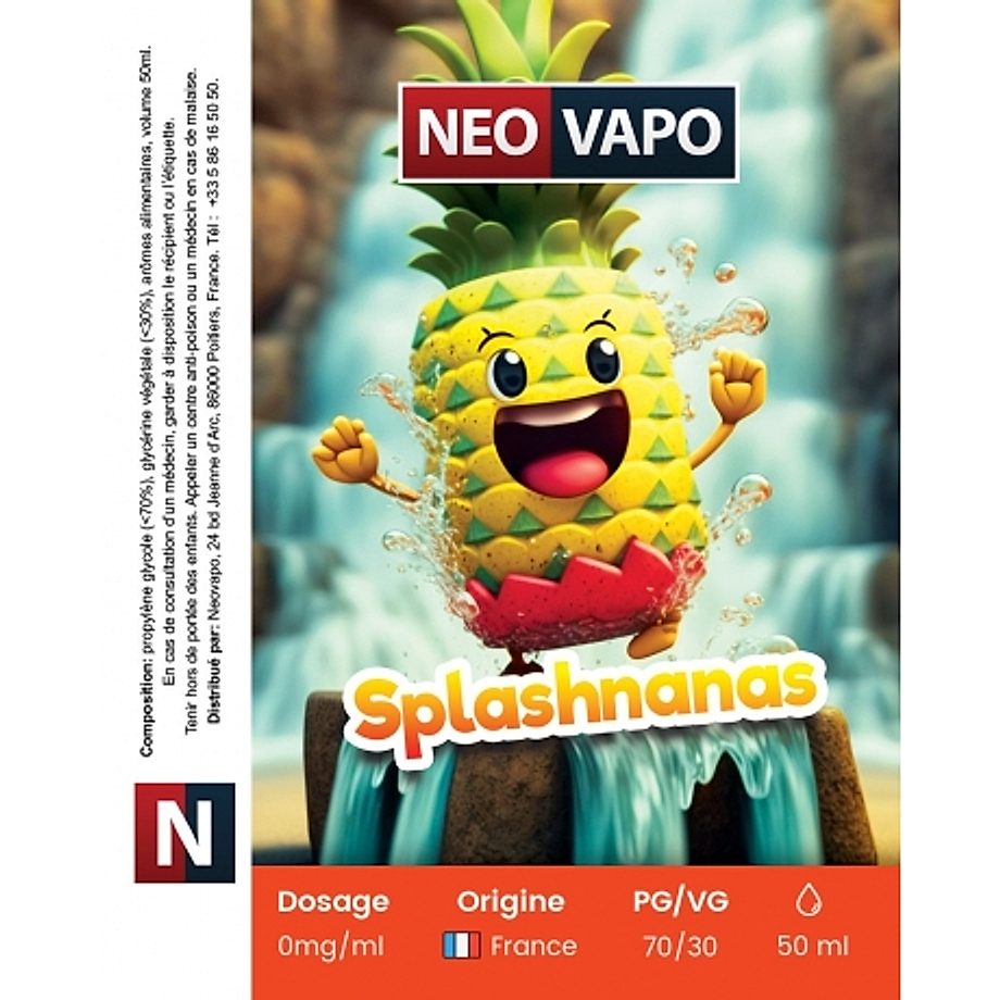 E-liquide Splashnanas 50ml etiquette E-liquide Splashnanas 50ml etiquette