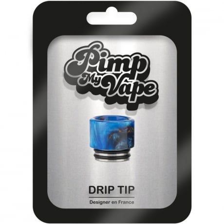 Drip tip 810 résine et acier inoxydable Pimp My Vape bleue