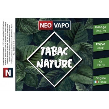 E-liquide Tabac nature 100ml etiquette