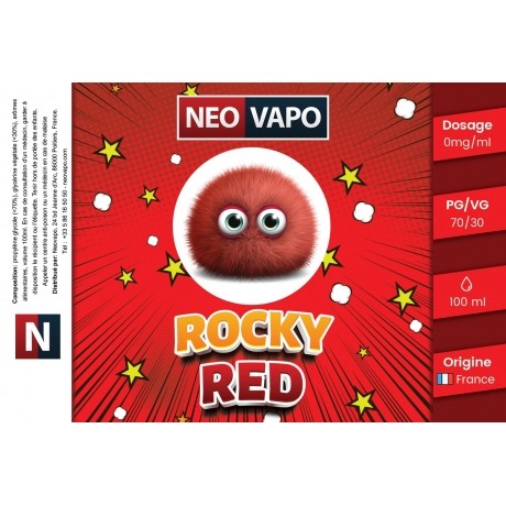 E-liquide Rocky red 100ml etiquette E-liquide Rocky red 100ml etiquette