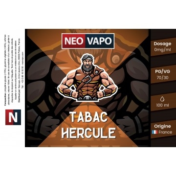 E-liquide Tabac hercule 100ml etiquette