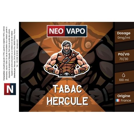 E-liquide Tabac hercule 100ml etiquette