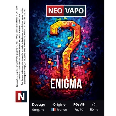E-liquide Enigma 50ml etiquette