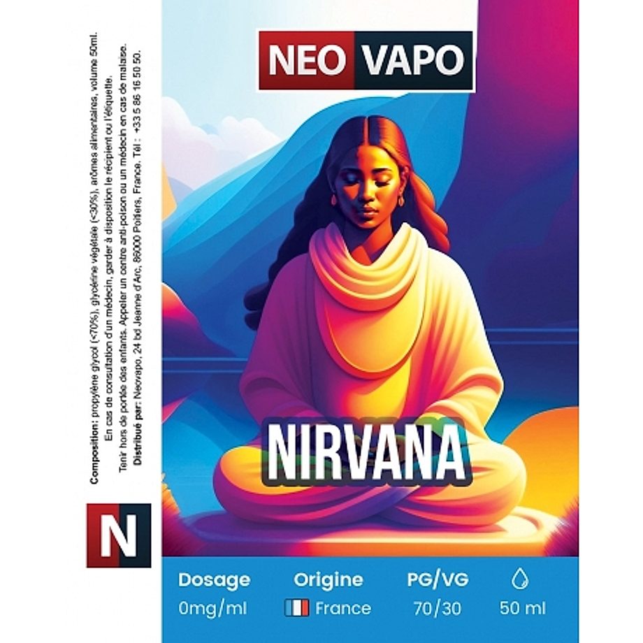 E-liquide Nirvana 50ml etiquette E-liquide Nirvana 50ml etiquette
