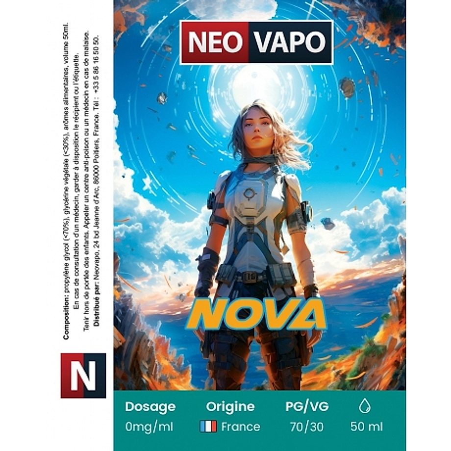 E-liquide Nova 50ml etiquette E-liquide Nova 50ml etiquette