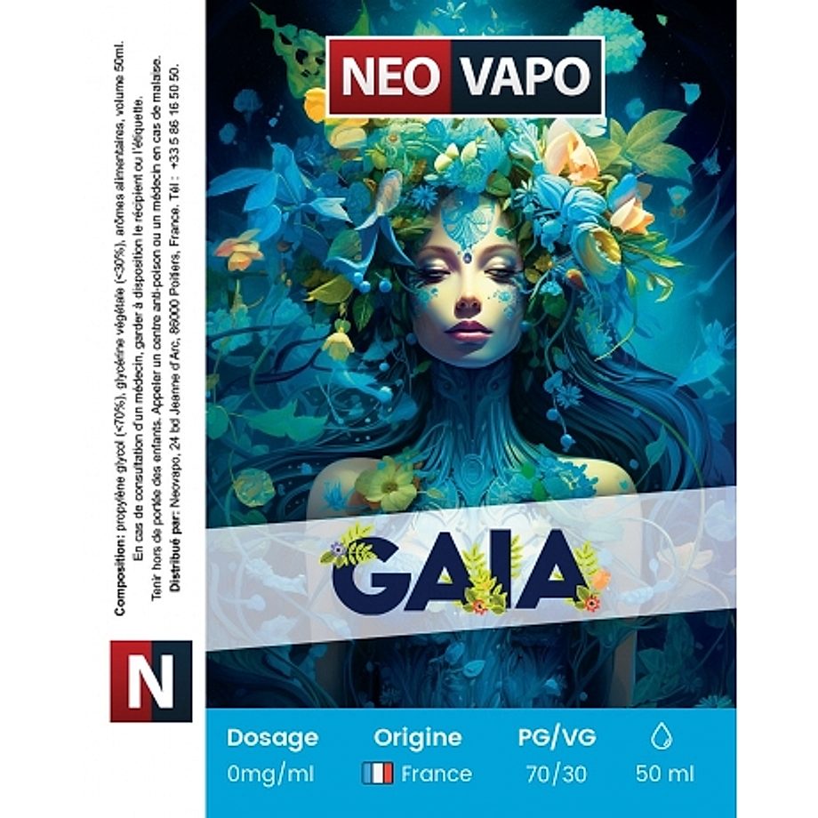 E-liquide Gaia 50ml etiquette E-liquide Gaia 50ml etiquette