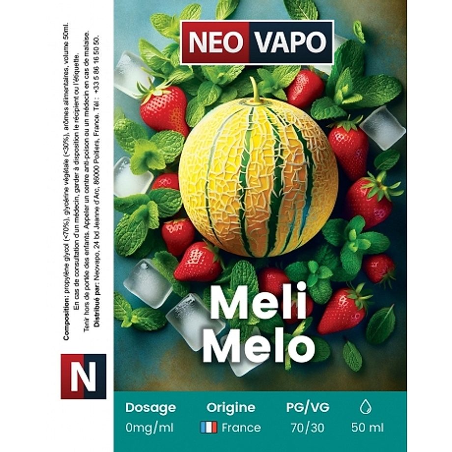 E-liquide Meli melo 50ml etiquette E-liquide Meli melo 50ml etiquette