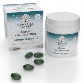 Gélules CBD Mélatonine Sommeil tranquille Nouvelle Nature