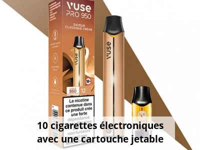 10 cigarettes électroniques avec une cartouche jetable