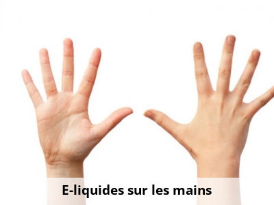 E-liquides sur les mains
