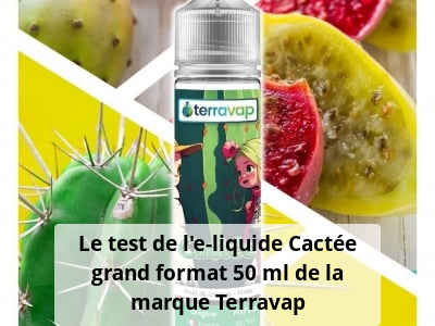 Le test de l’e-liquide Cactée grand format 50 ml de la marque Terravap