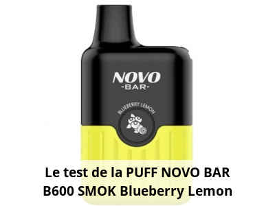 Le test de la PUFF NOVO BAR B600 SMOK Blueberry Lemon