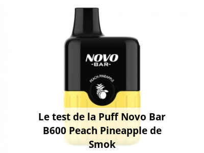 Le test de la Puff Novo Bar B600 Peach Pineapple de Smok