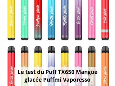 Le test du Puff TX650 Mangue glacée Puffmi Vaporesso