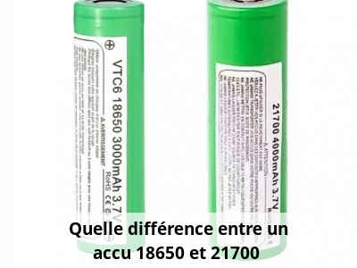 Quelle différence entre un accu 18650 et 21700 ?