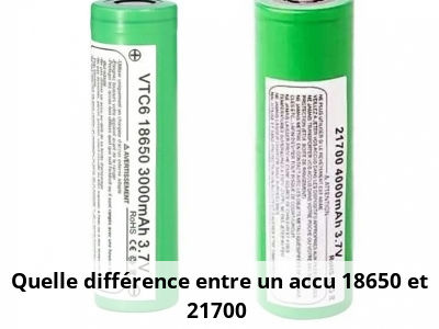 Quelle différence entre un accu 18650 et 21700 ?