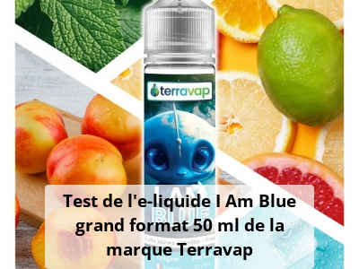 Test de l'e-liquide I Am Blue grand format 50 ml de la marque Terravap